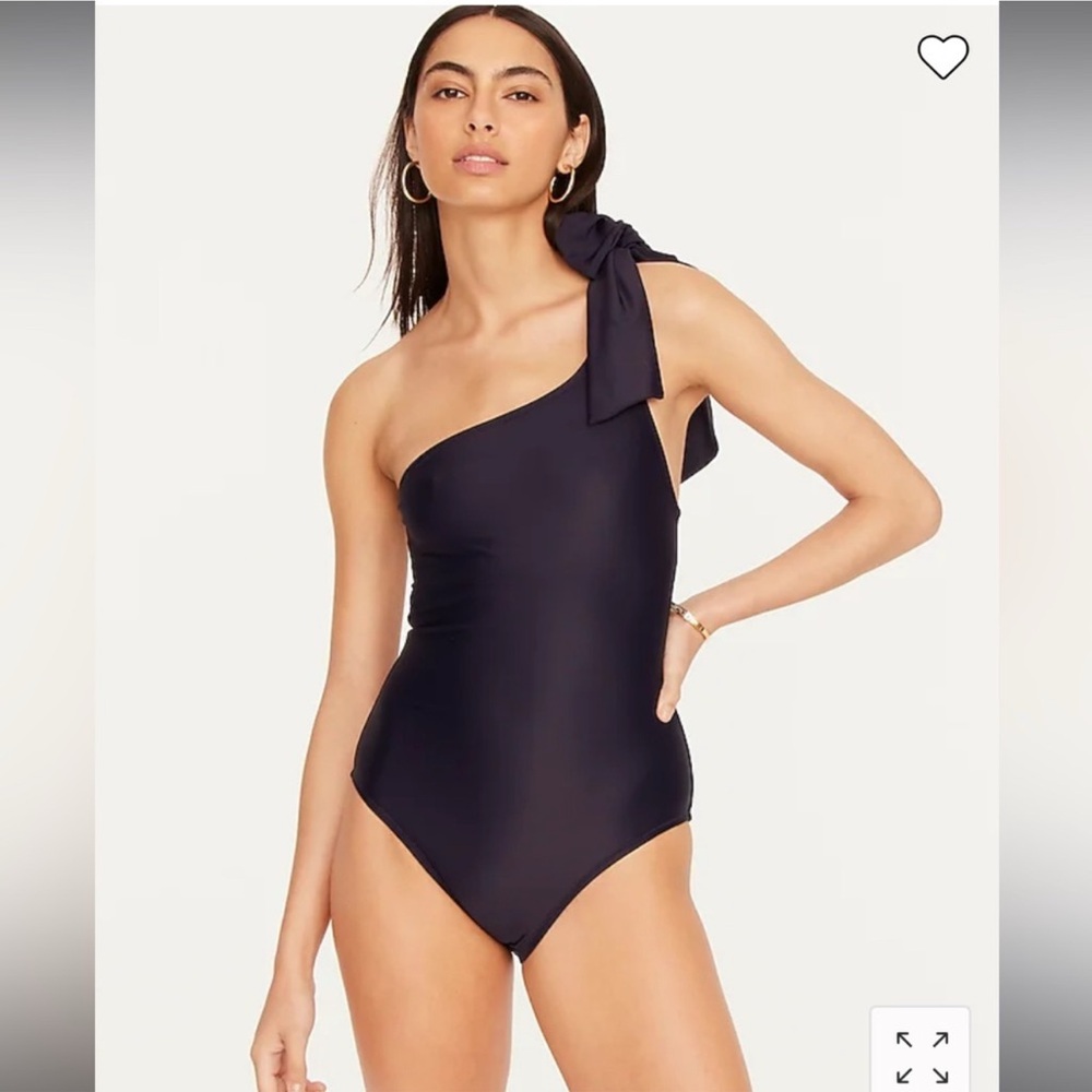 J. Crew Elegant Black One-Shoulder Swimsuit